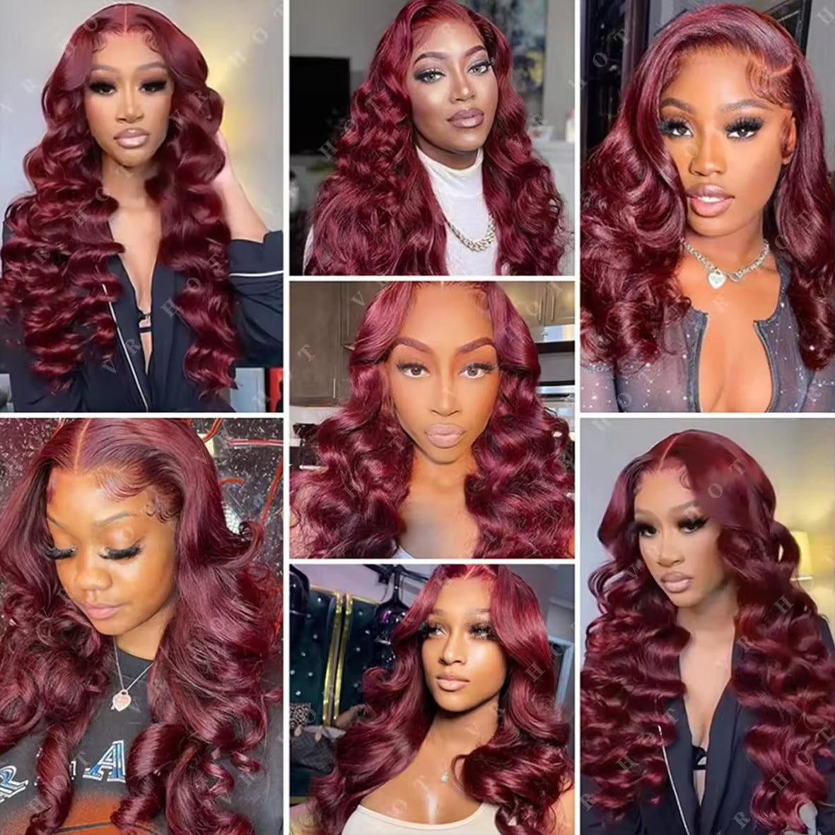 Body Wave Human Hair Wig 13x4 HD Burgundy Lace Front Wig Human Hair