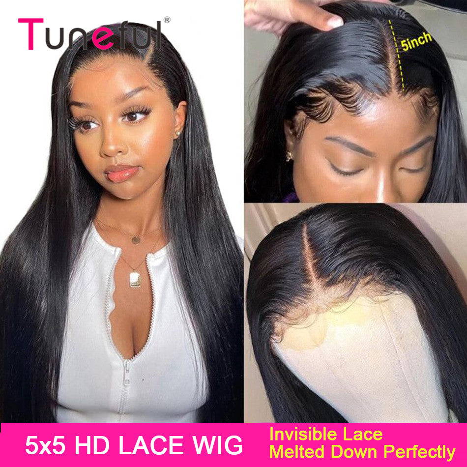 Hd Lace Front Human Hair Wigs For Women Malaysian Straight Remy Human