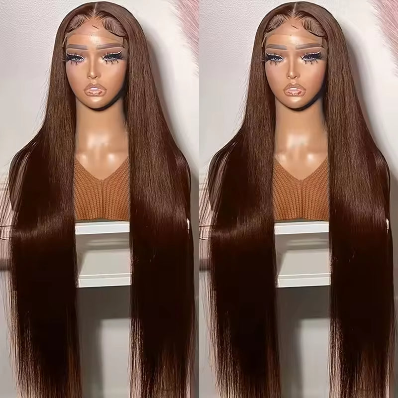 13x4 HD Lace Front Wig, Human Hair, Natural Brazilian Brown Wig,