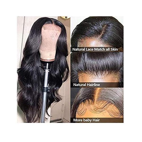 4x4 Lace Closure Wig Human Hair Natural Color Body Wave Density